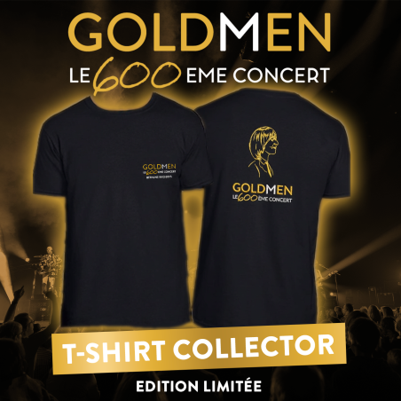 PRÉCOMMANDE - T-SHIRT NOIR GOLDMEN COLLECTOR BRODÉ - OR/ARGENT