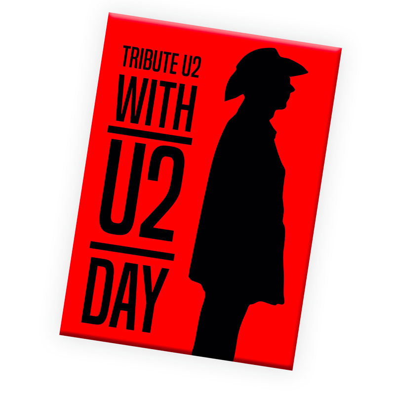 MAGNET RECTANGULAIRE ROUGE WITH U2 DAY