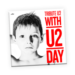 MAGNET CARRÉ BLANC WITH U2 DAY