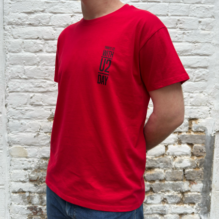 T-SHIRT ROUGE WITH U2 DAY