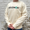 SWEAT COL ROND BRODÉ BEIGE GOLDMEN